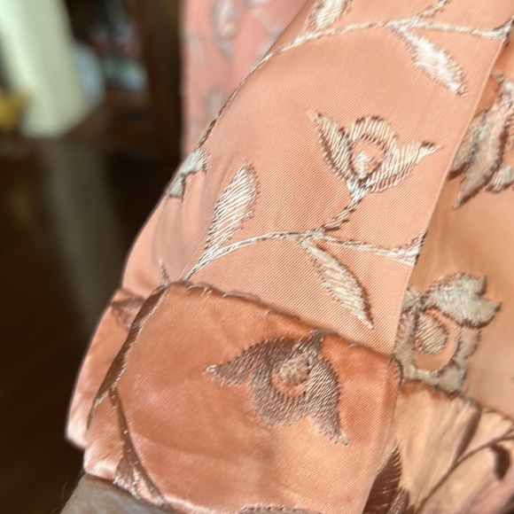 Vintage Handmade Peachy Keen Satin Dress - Picture 15 of 16